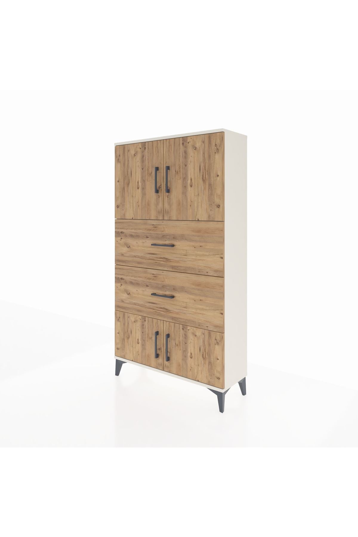 Arges Dolap 2 Raflı 2 Çekmeceli 4 Kapaklı 88x30x163 Aytaşı-Çam