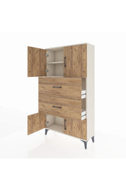 Arges Dolap 2 Raflı 2 Çekmeceli 4 Kapaklı 88x30x163 Aytaşı-Çam