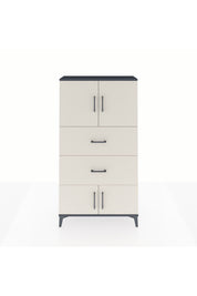 Arges Dolap 2 Raflı 2 Çekmeceli 4 Kapaklı 88x30x163 Antrasit-Aytaşı