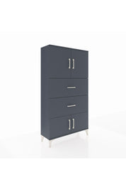 Arges Dolap 2 Raflı 2 Çekmeceli 4 Kapaklı 88x30x163 Antrasit-Antrasit