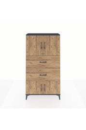 Arges Dolap 2 Raflı 2 Çekmeceli 4 Kapaklı 88x30x163 Antrasit-Çam