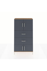 Arges Dolap 2 Raflı 2 Çekmeceli 4 Kapaklı 88x30x163