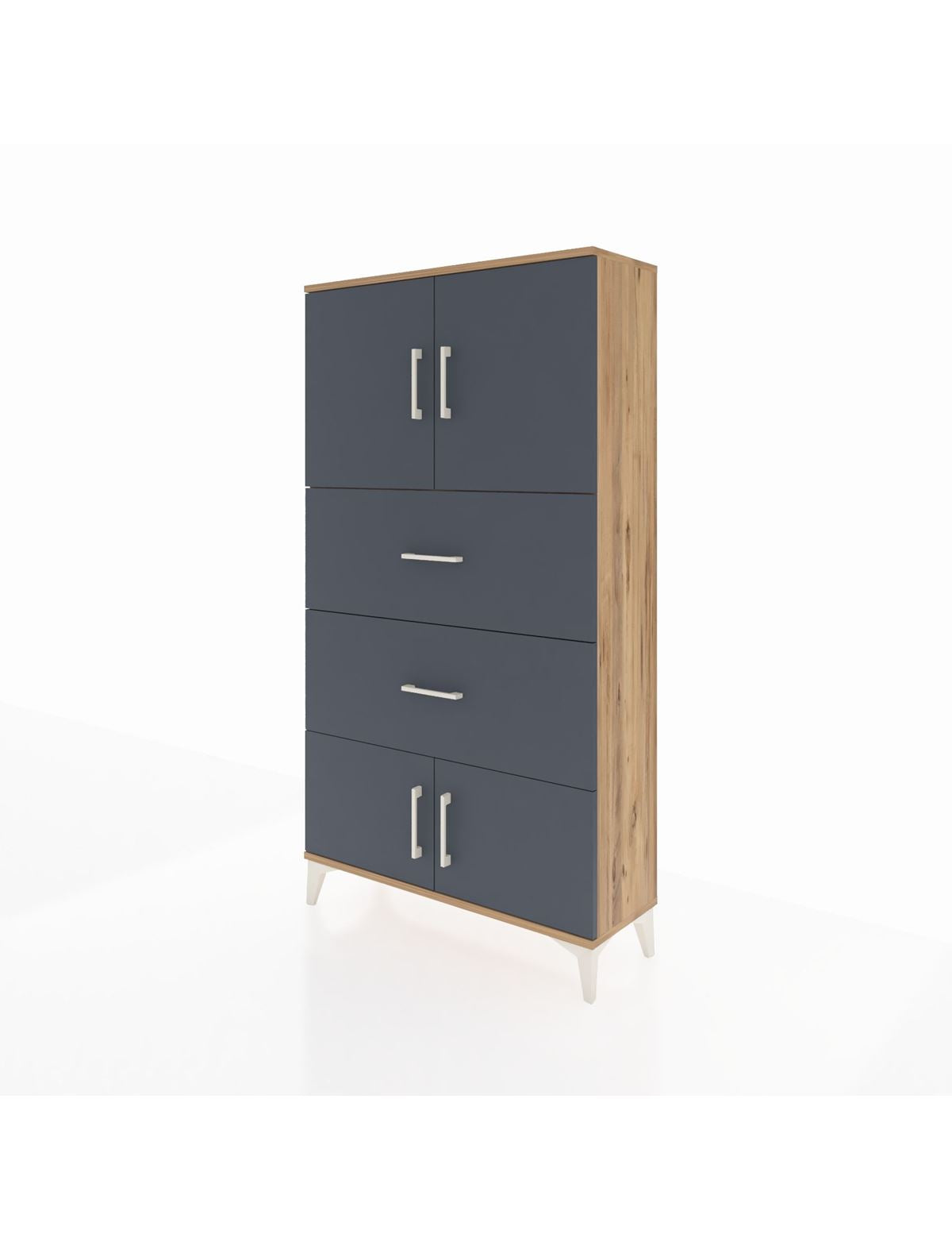 Arges Dolap 2 Raflı 2 Çekmeceli 4 Kapaklı 88x30x163 - S21M033V8A