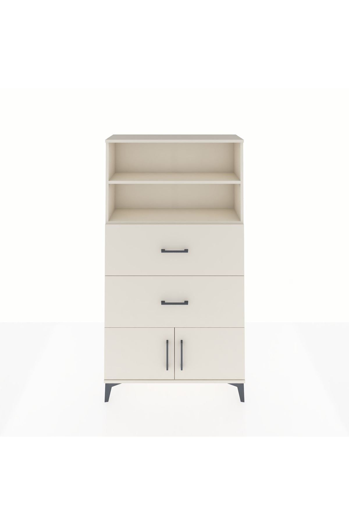 Arges Dolap 2 Raflı 2 Çekmeceli 2 Kapaklı 88x30x163 Aytaşı-Aytaşı