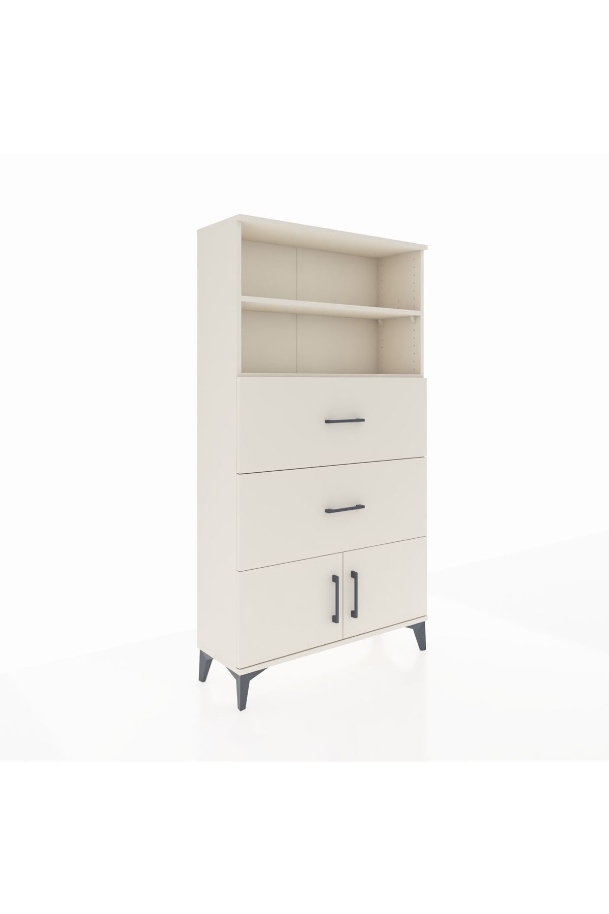 Arges Dolap 2 Raflı 2 Çekmeceli 2 Kapaklı 88x30x163 Aytaşı-Aytaşı