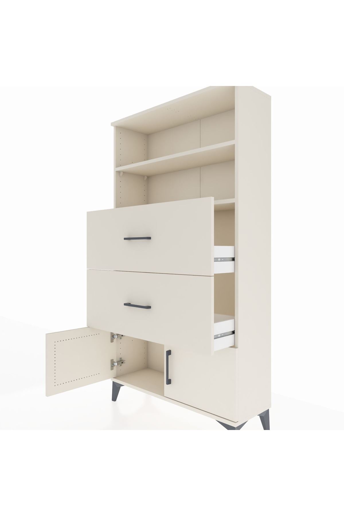 Arges Dolap 2 Raflı 2 Çekmeceli 2 Kapaklı 88x30x163 Aytaşı-Aytaşı