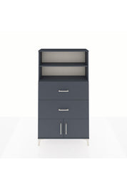 Arges Dolap 2 Raflı 2 Çekmeceli 2 Kapaklı 88x30x163 Antrasit-Antrasit