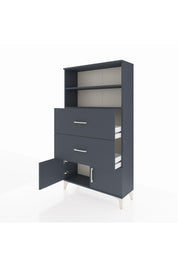 Arges Dolap 2 Raflı 2 Çekmeceli 2 Kapaklı 88x30x163 Antrasit-Antrasit