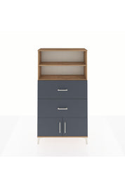 Arges Dolap 2 Raflı 2 Çekmeceli 2 Kapaklı 88x30x163 Çam-Antrasit