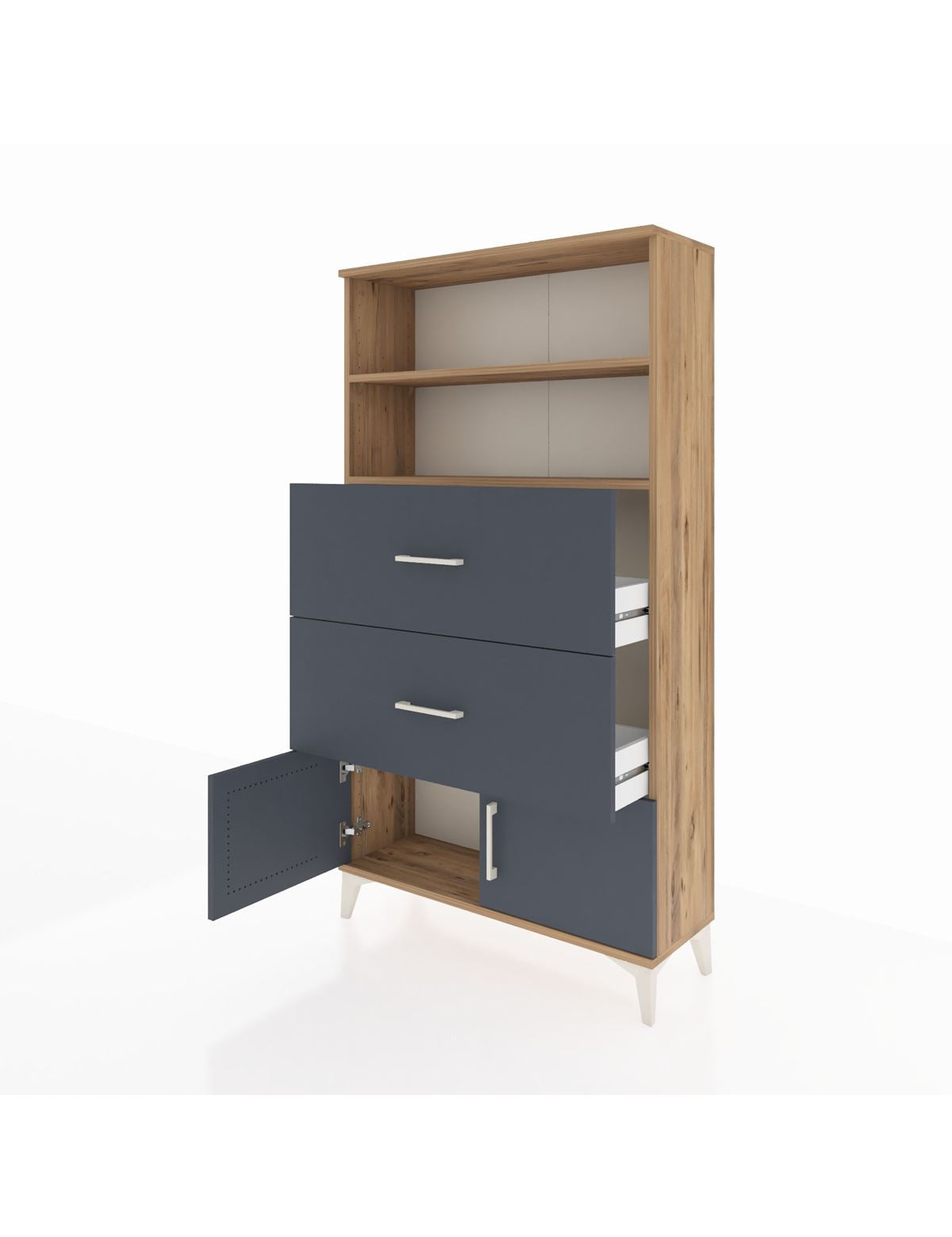 Arges Dolap 2 Raflı 2 Çekmeceli 2 Kapaklı 88x30x163 - S21M034V8A