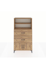 Arges Dolap 2 Raflı 2 Çekmeceli 2 Kapaklı 88x30x163 Çam-Çam