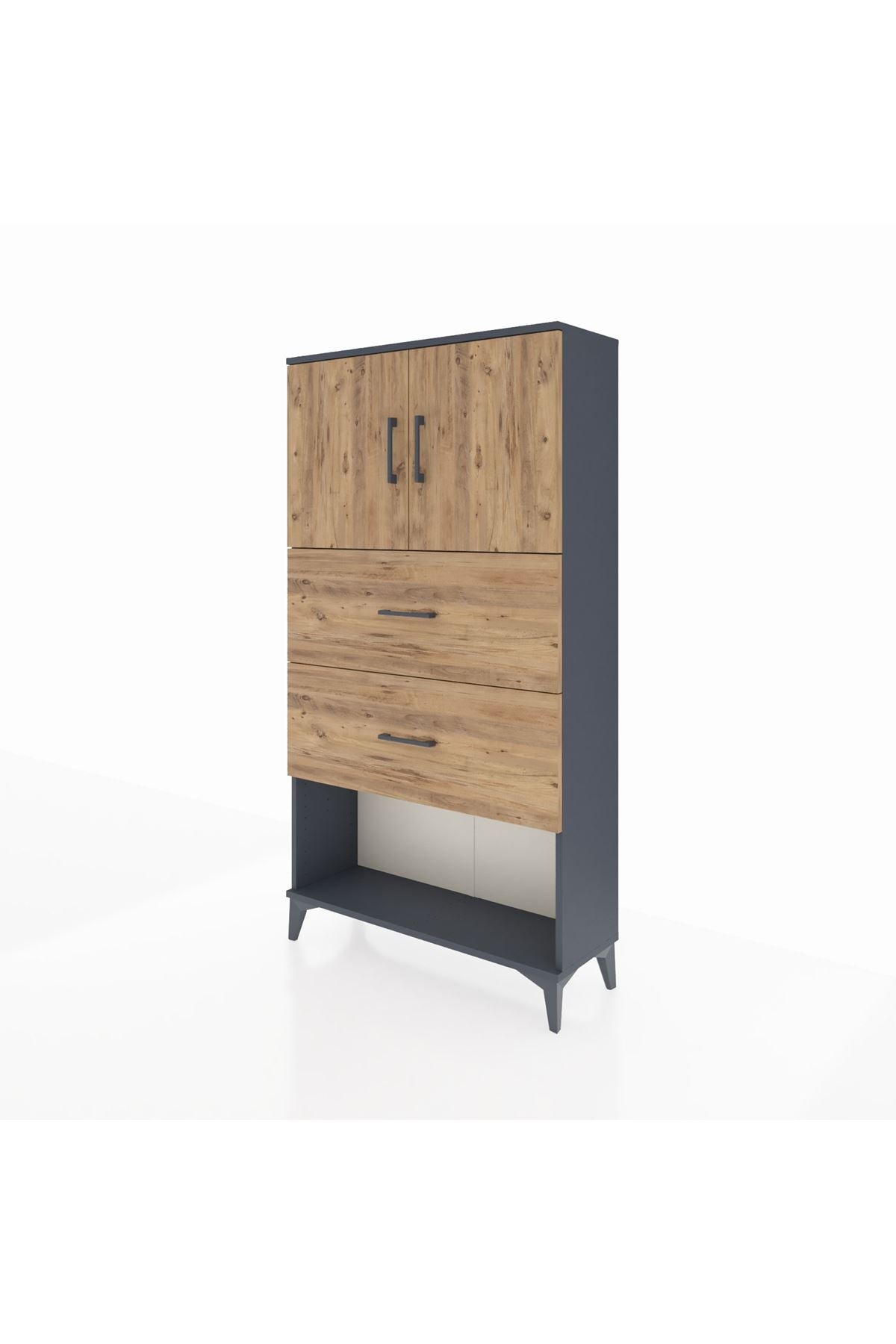 Arges Dolap 2 Raflı 2 Çekmeceli 2 Kapaklı 88x30x163 Aytaşı-Aytaşı