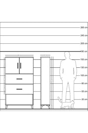 Arges Dolap 2 Raflı 2 Çekmeceli 2 Kapaklı 88x30x163 Aytaşı-Aytaşı