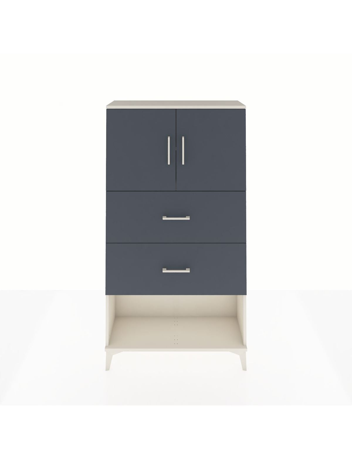 Arges Dolap 2 Raflı 2 Çekmeceli 2 Kapaklı 88x30x163 Aytaşı-Antrasit