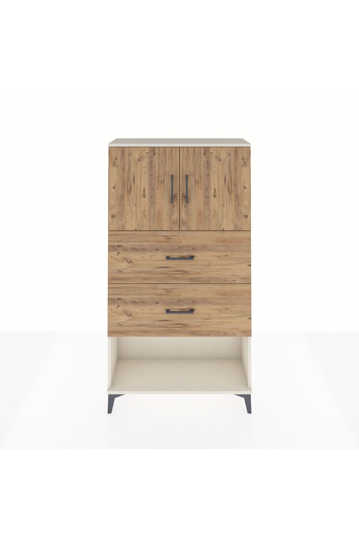 Arges Dolap 2 Raflı 2 Çekmeceli 2 Kapaklı 88x30x163 Aytaşı-Çam