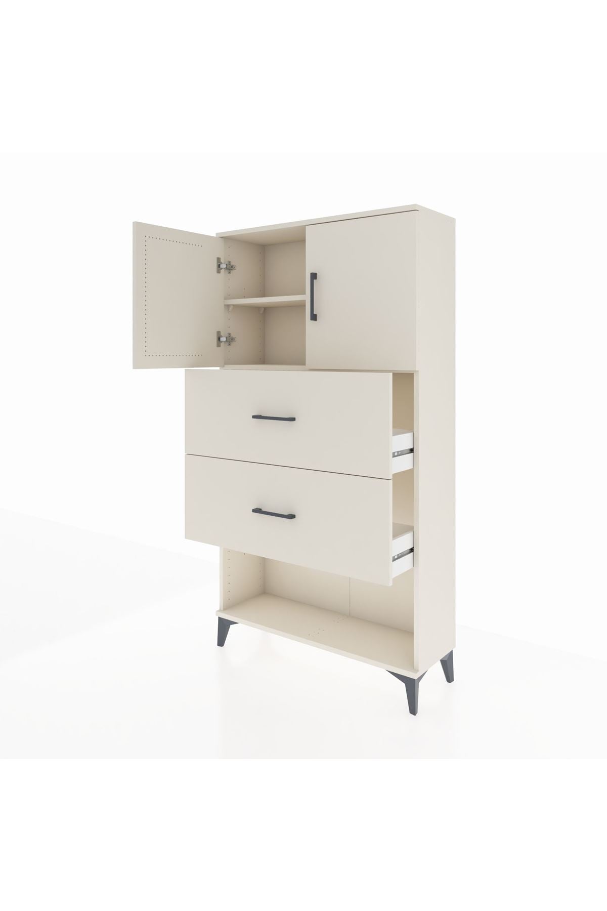 Arges Dolap 2 Raflı 2 Çekmeceli 2 Kapaklı 88x30x163 Aytaşı-Çam