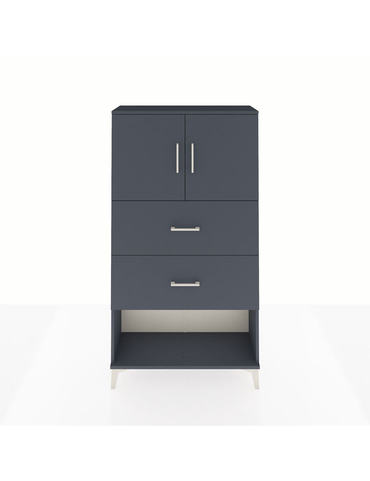 Arges Dolap 2 Raflı 2 Çekmeceli 2 Kapaklı 88x30x163 Antrasit-Antrasit