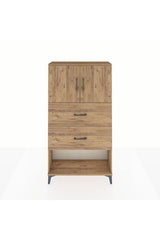 Arges Dolap 2 Raflı 2 Çekmeceli 2 Kapaklı 88x30x163