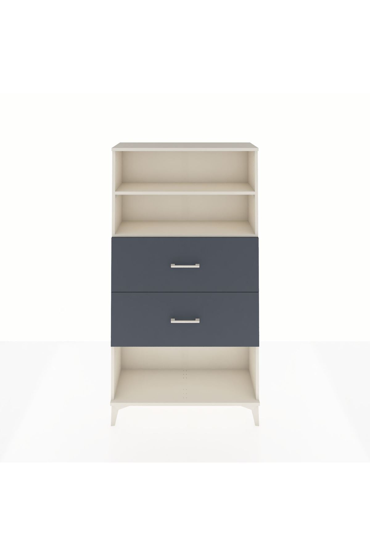 Arges Dolap 2 Raflı 2 Çekmeceli 88x30x163 Aytaşı-Antrasit