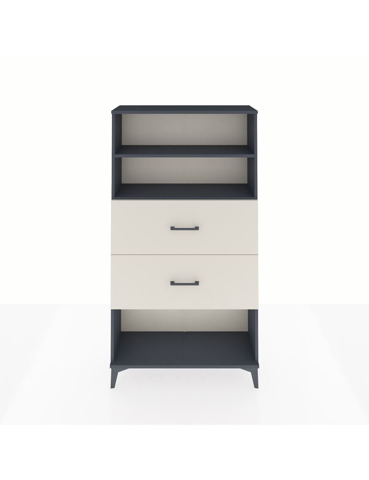 Arges Dolap 2 Raflı 2 Çekmeceli 88x30x163 Antrasit-Aytaşı