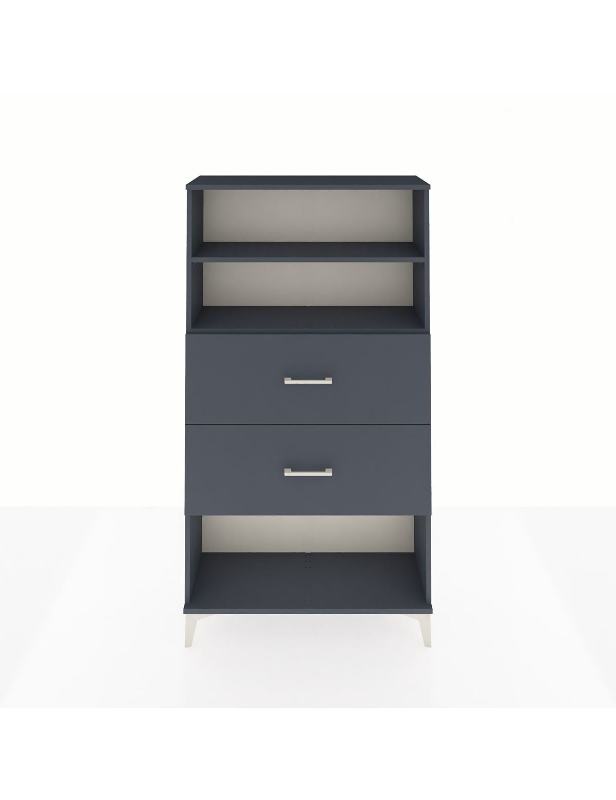 Arges Dolap 2 Raflı 2 Çekmeceli 88x30x163 Antrasit-Antrasit