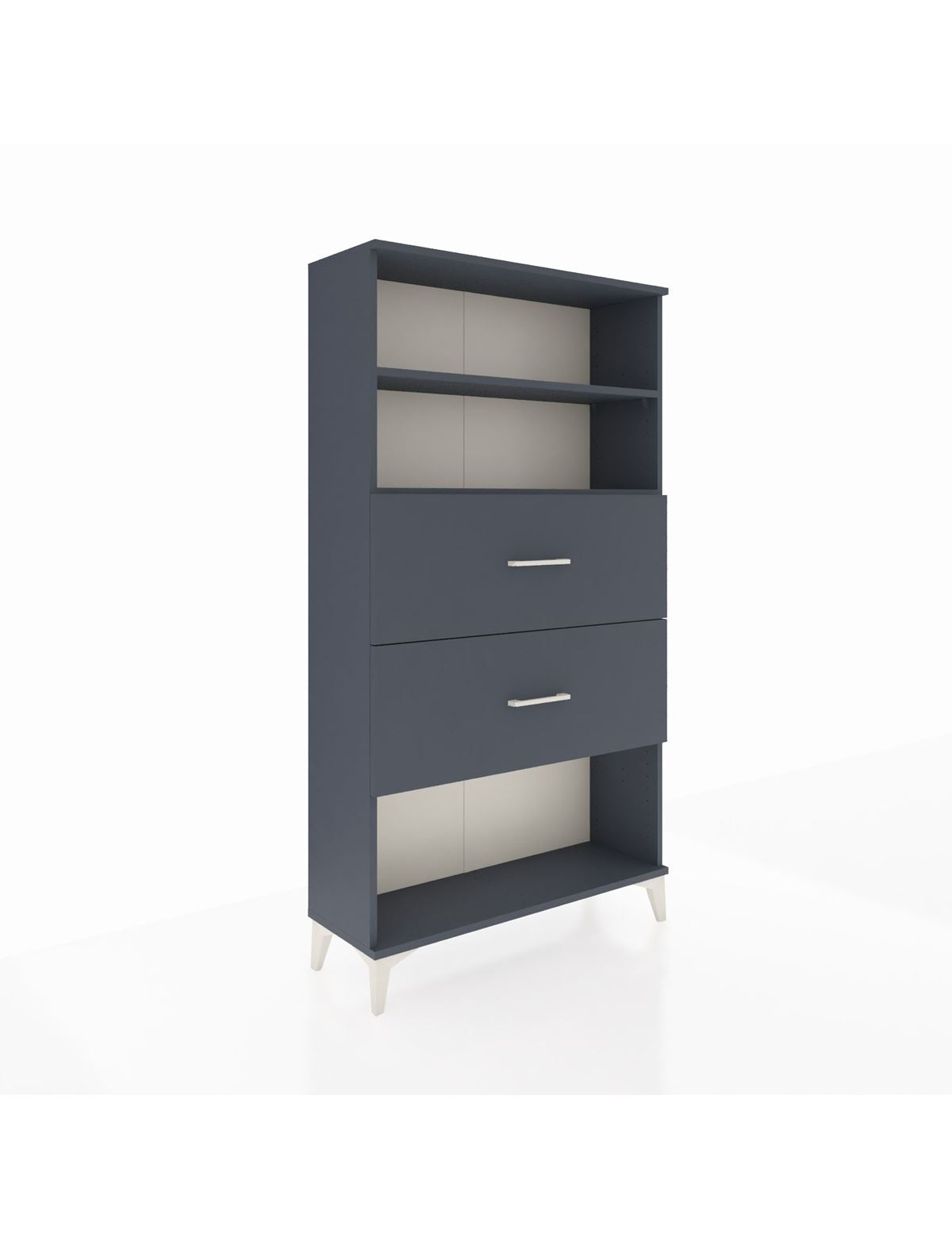 Arges Dolap 2 Raflı 2 Çekmeceli 88x30x163 Antrasit-Antrasit