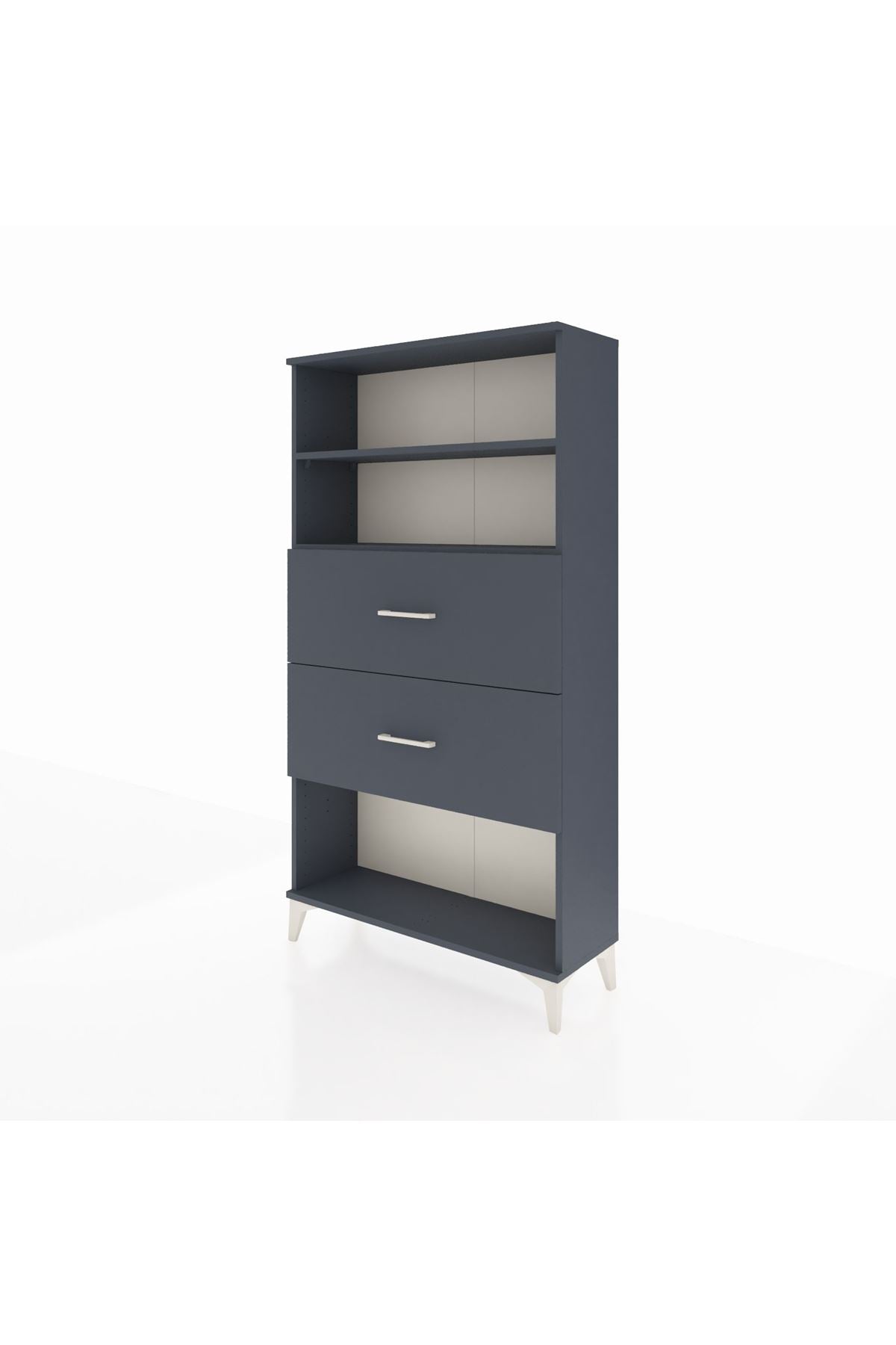 Arges Dolap 2 Raflı 2 Çekmeceli 88x30x163 Antrasit-Antrasit