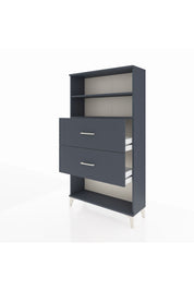 Arges Dolap 2 Raflı 2 Çekmeceli 88x30x163 Antrasit-Antrasit