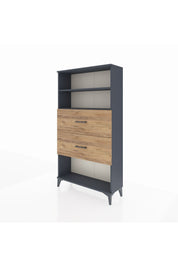 Arges Dolap 2 Raflı 2 Çekmeceli 88x30x163 Antrasit-Çam