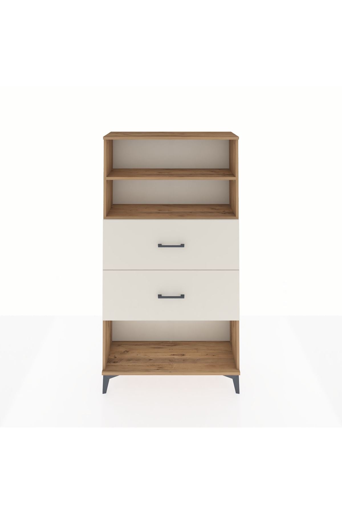 Arges Dolap 2 Raflı 2 Çekmeceli 88x30x163 Çam-Aytaşı