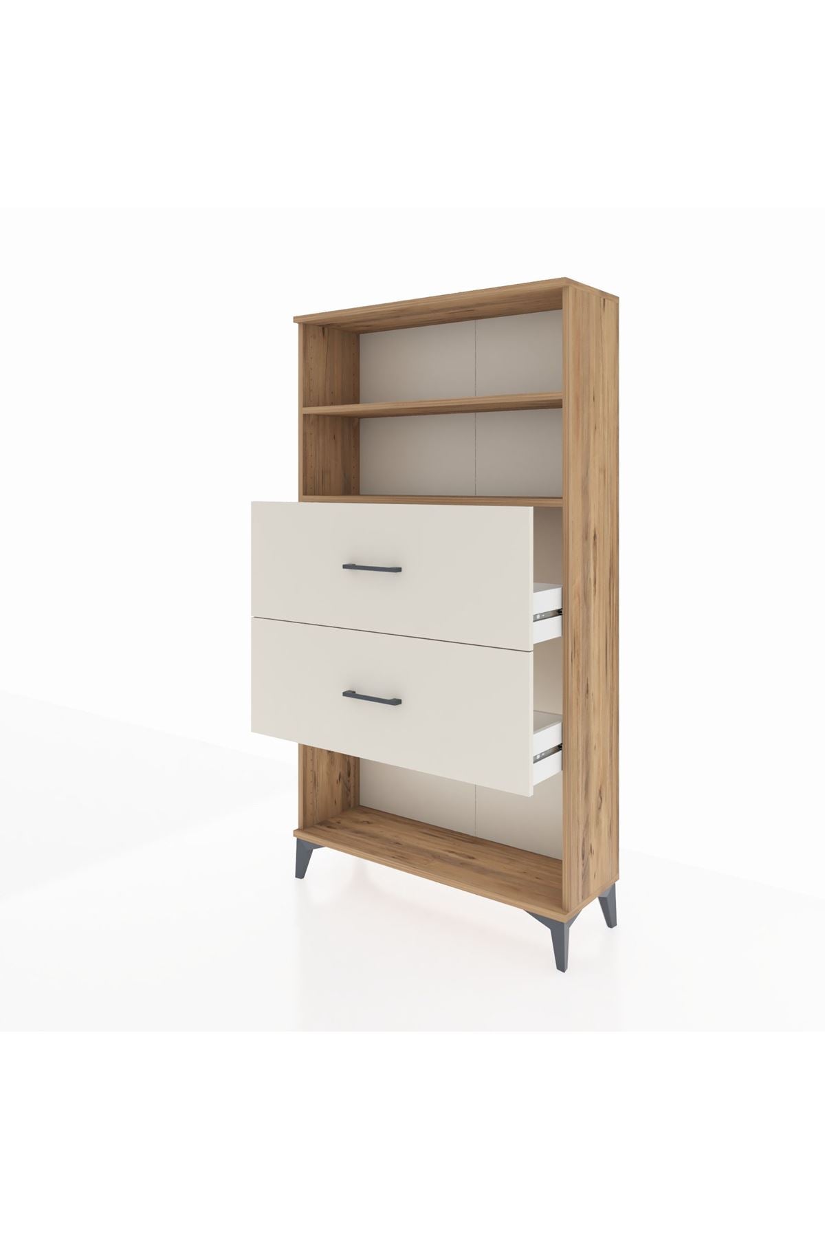 Arges Dolap 2 Raflı 2 Çekmeceli 88x30x163 Çam-Aytaşı