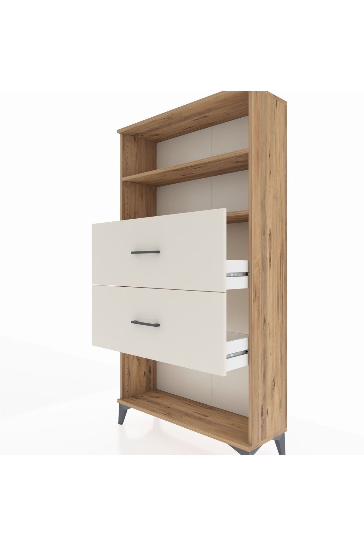 Arges Dolap 2 Raflı 2 Çekmeceli 88x30x163 Çam-Aytaşı