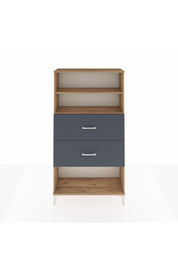 Arges Dolap 2 Raflı 2 Çekmeceli 88x30x163 Çam-Antrasit