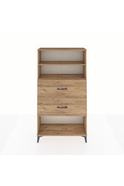 Arges Dolap 2 Raflı 2 Çekmeceli 88x30x163 Çam-Çam