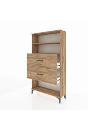 Arges Dolap 2 Raflı 2 Çekmeceli 88x30x163 Çam-Çam