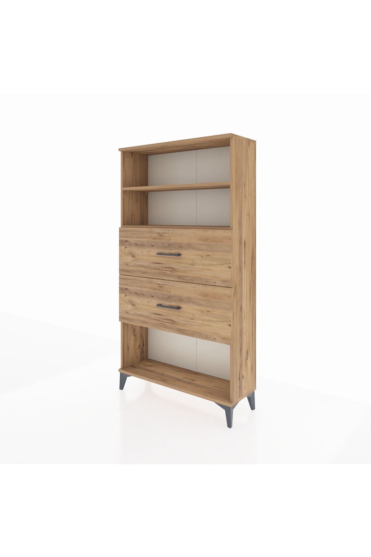 Arges Dolap 2 Raflı 2 Çekmeceli 88x30x163 Çam-Çam