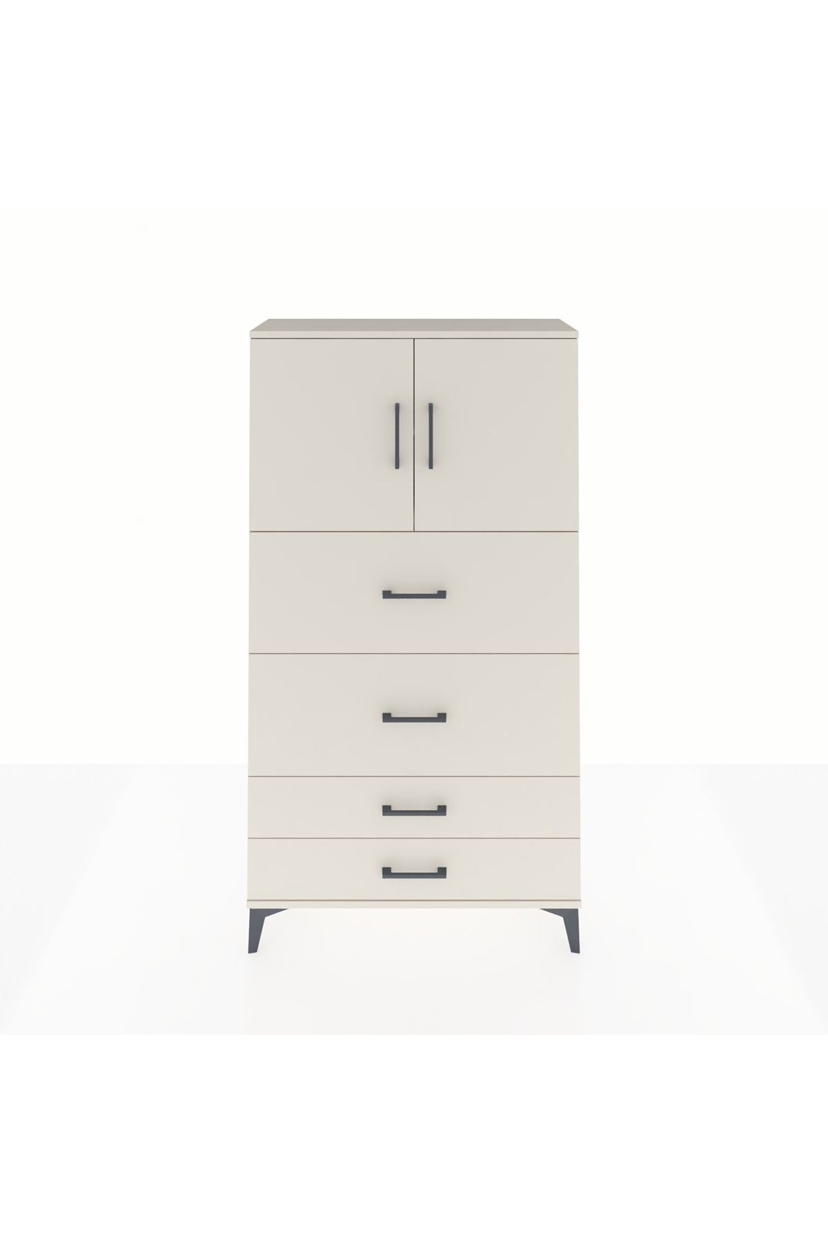 Arges Dolap 2 Raflı 4 Çekmeceli 2 Kapaklı 88x30x163 - S21M037V1A