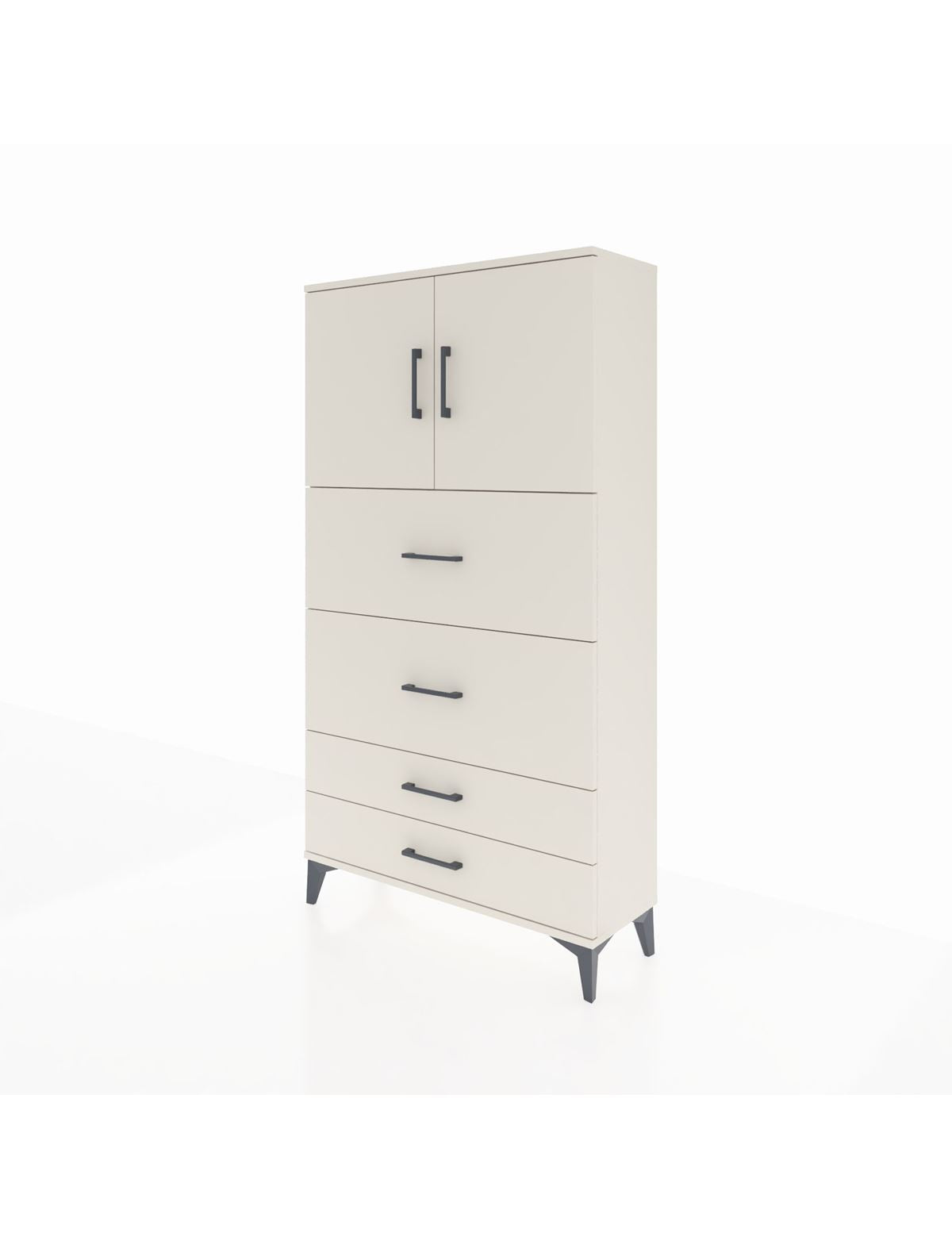 Arges Dolap 2 Raflı 4 Çekmeceli 2 Kapaklı 88x30x163 Aytaşı-Aytaşı