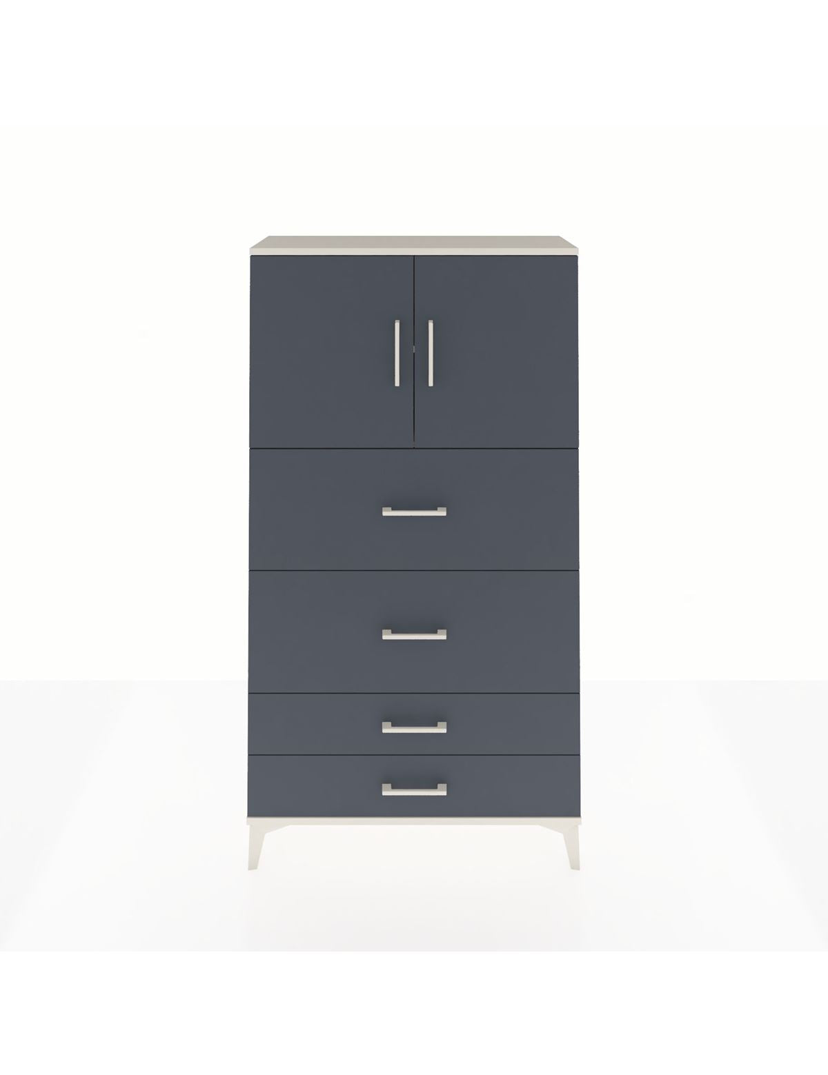 Arges Dolap 2 Raflı 4 Çekmeceli 2 Kapaklı 88x30x163 Aytaşı-Antrasit