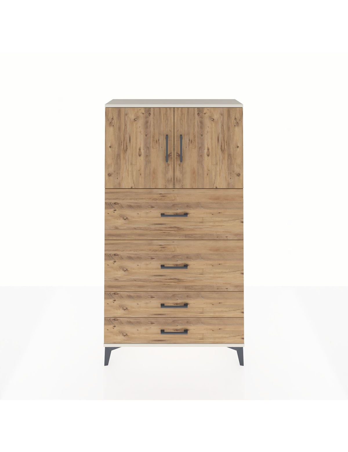 Arges Dolap 2 Raflı 4 Çekmeceli 2 Kapaklı 88x30x163 Aytaşı-Çam