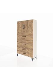 Arges Dolap 2 Raflı 4 Çekmeceli 2 Kapaklı 88x30x163 Aytaşı-Çam