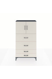 Arges Dolap 2 Raflı 4 Çekmeceli 2 Kapaklı 88x30x163 Antrasit-Aytaşı