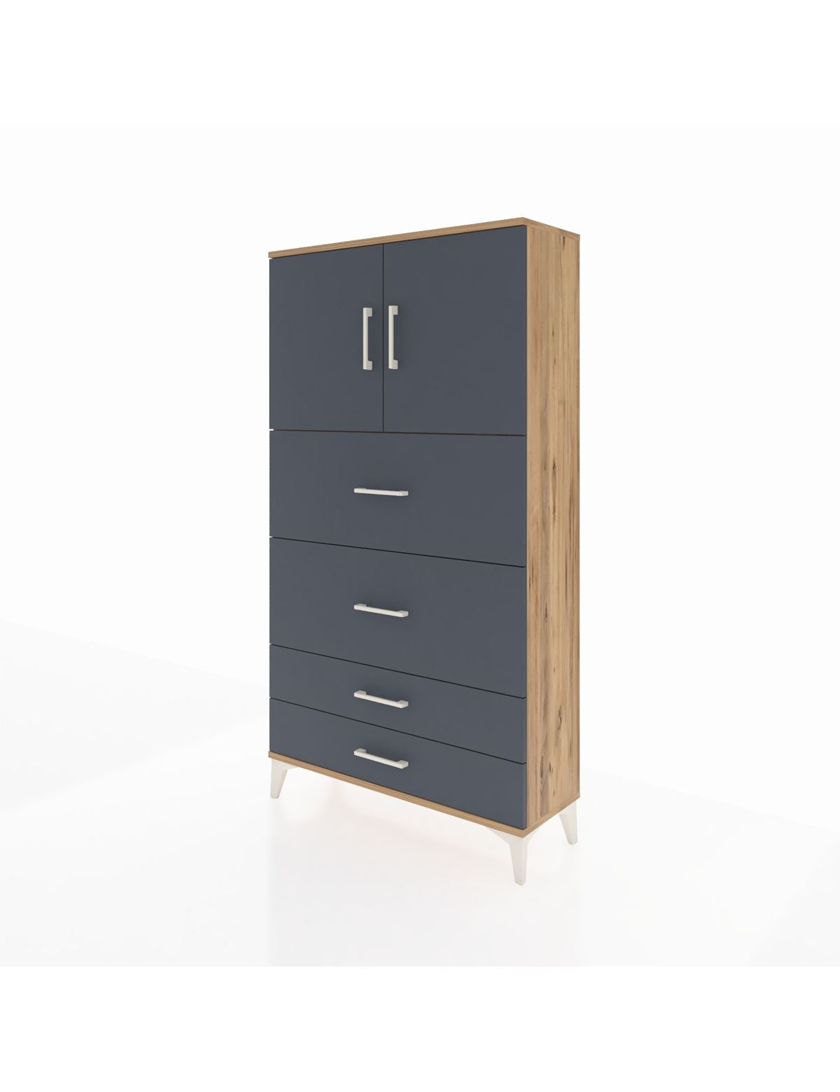 Arges Dolap 2 Raflı 4 Çekmeceli 2 Kapaklı 88x30x163 - S21M037V8A