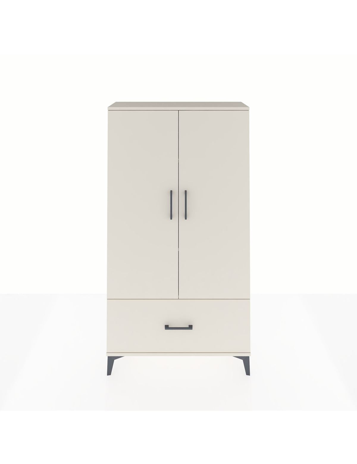 Arges Dolap 3 Raflı Tek Çekmeceli 2 Kapaklı 88x30x163 Aytaşı-Aytaşı