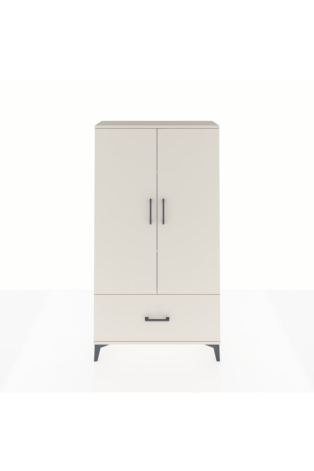 Arges Dolap 3 Raflı Tek Çekmeceli 2 Kapaklı 88x30x163 Aytaşı-Aytaşı