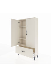 Arges Dolap 3 Raflı Tek Çekmeceli 2 Kapaklı 88x30x163 Aytaşı-Aytaşı