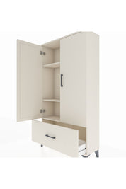 Arges Dolap 3 Raflı Tek Çekmeceli 2 Kapaklı 88x30x163 Aytaşı-Aytaşı