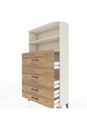 Arges Dolap 2 Raflı 4 Çekmeceli 88x30x163 Aytaşı-Çam