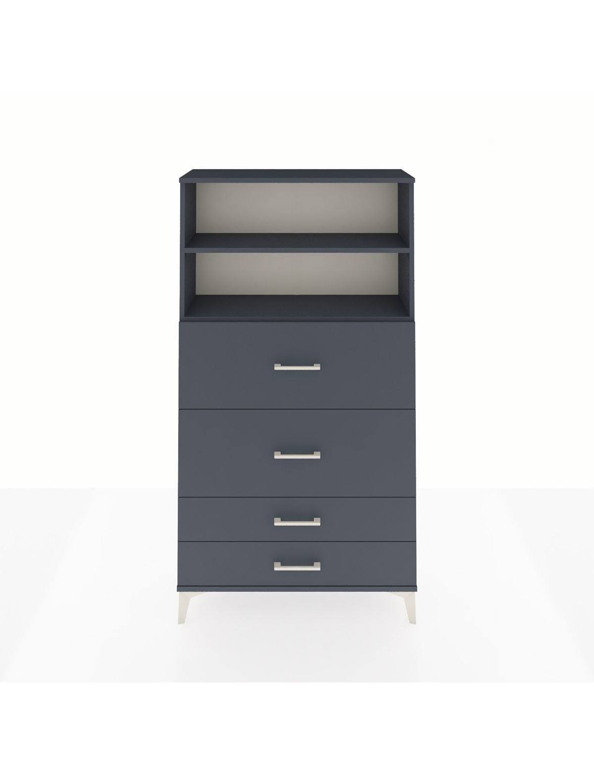 Arges Dolap 2 Raflı 4 Çekmeceli 88x30x163 Antrasit-Antrasit