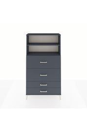 Arges Dolap 2 Raflı 4 Çekmeceli 88x30x163 Antrasit-Antrasit